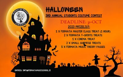 FERMATA TEAM UPDATE is IN. Halloween Costume Contest & Upcoming Key Dates! Achieve excellence in music with Fermata Team! Halloween Break 🎃