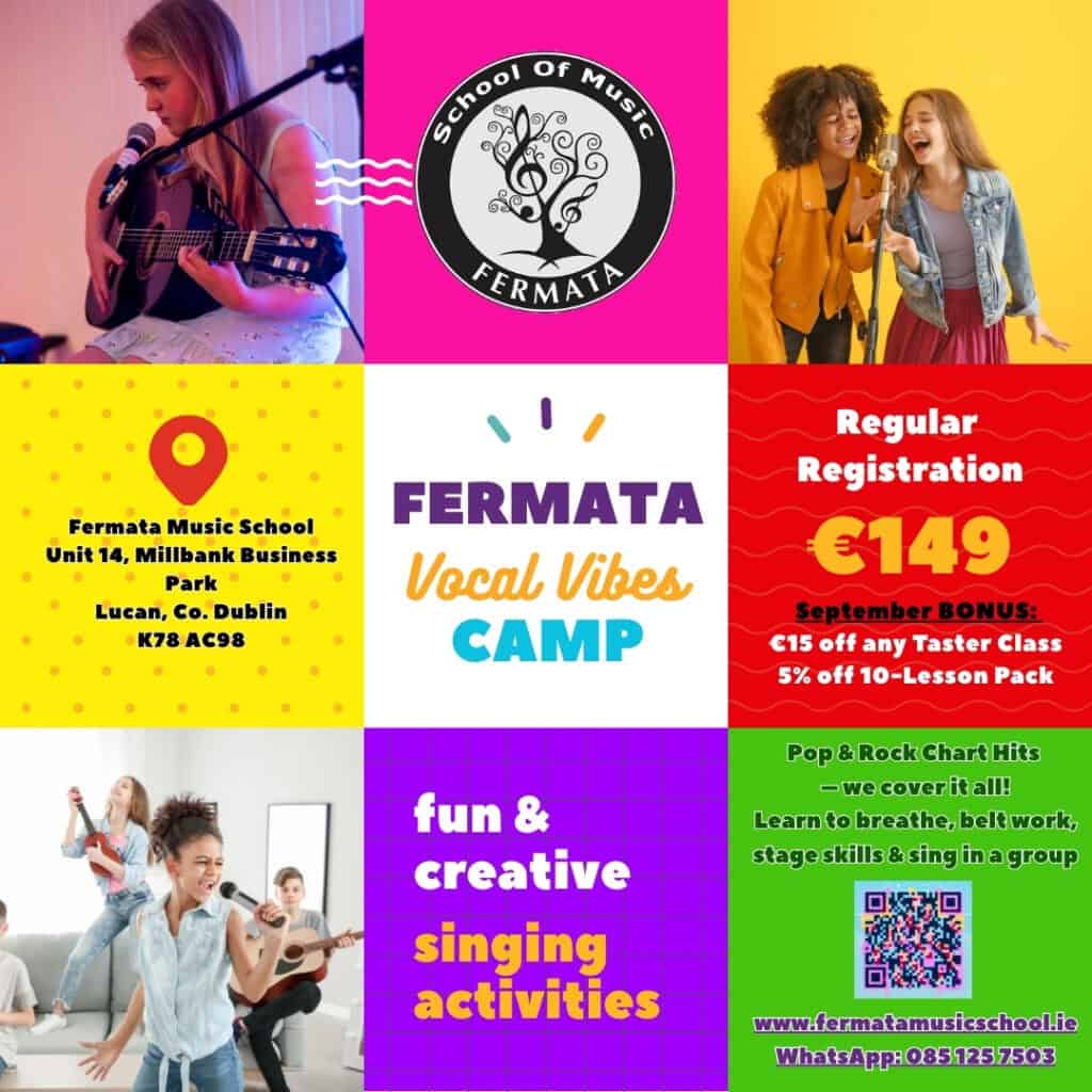 Fermata Vocal Vibes Camp. Fermata Summer Camps 2025. Lucan Summer Camps.